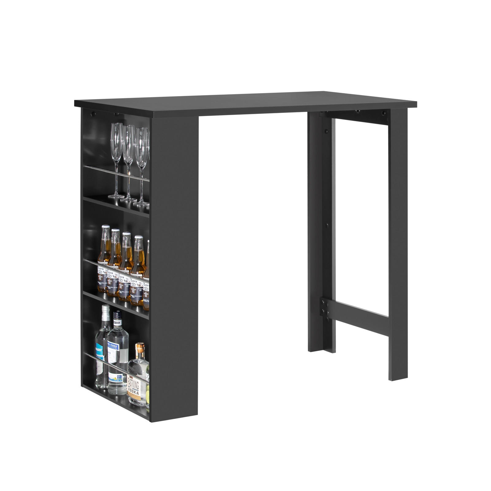 BARTISCH Schwarz - Schwarz, Holzwerkstoff (112/106/57cm) - SoBuy