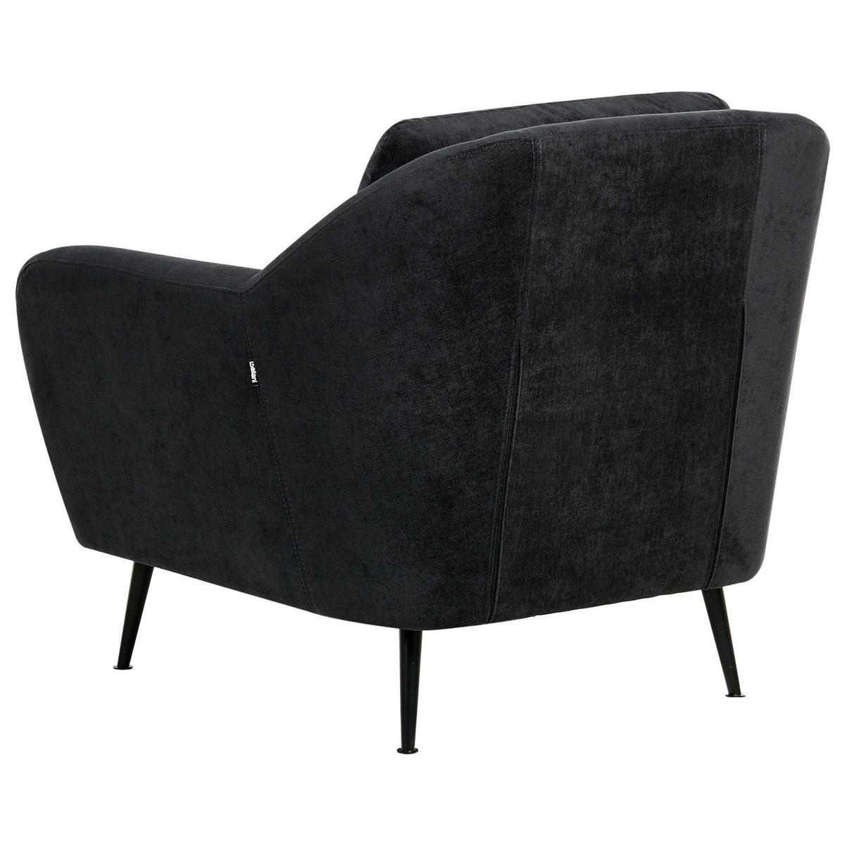 SESSEL Chenillegewebe Schwarz Eiby - Schwarz, Textil (84/80/90cm) - Beliani