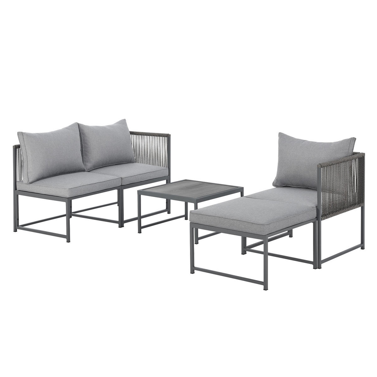 GARTENLOUGE Detroit Grau - Grau, Metall - SVITA