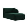 SOFAELEMENT Rechts Samt Stoff Grün - Dunkelgrün/Schwarz, Holzwerkstoff/Kunststoff (91/75/166cm) - Makamii