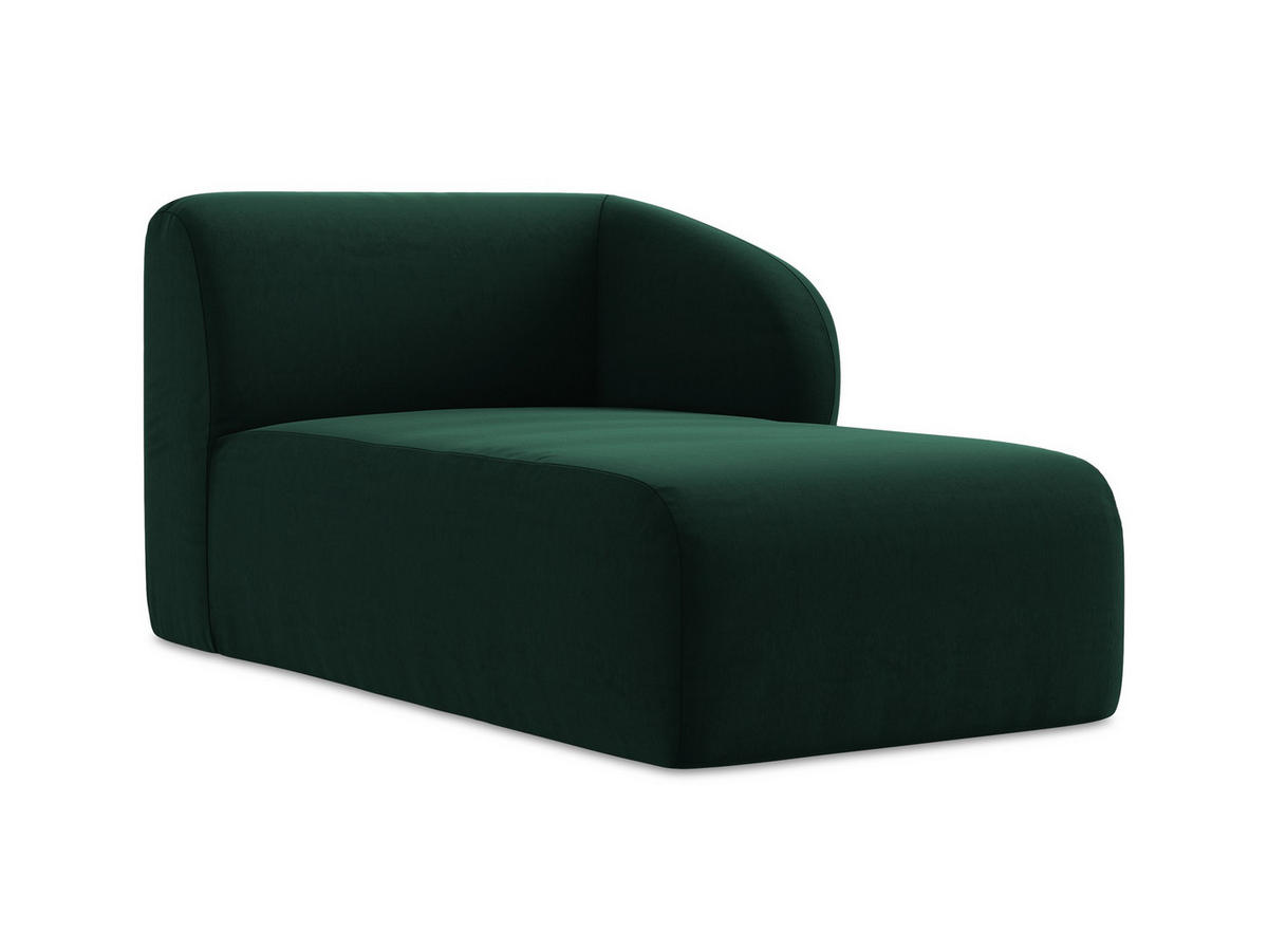 SOFAELEMENT Rechts Samt Stoff Grün - Dunkelgrün/Schwarz, Holzwerkstoff/Kunststoff (91/75/166cm) - Makamii