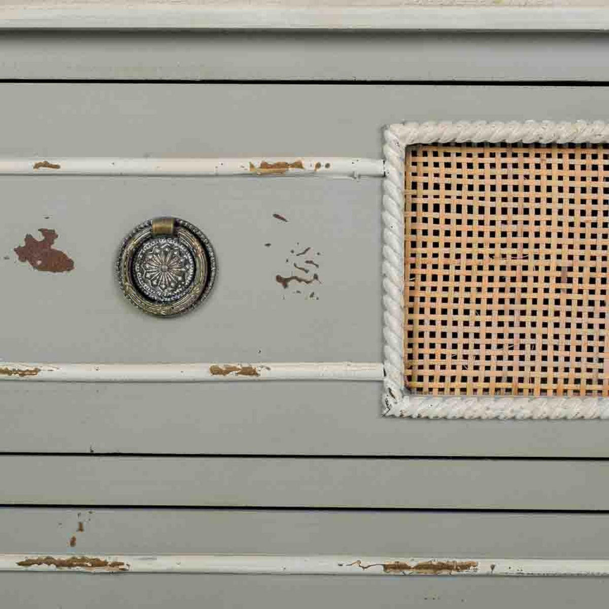 KOMMODE aus Holz, grün, 90x38x80cm - Grau, Holzwerkstoff (90/80/38cm) - Wanderlust