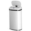 MÜLLEIMER viereckig 60L weiß mit Sensor - Weiß, Metall (40/63/29cm) - Juskys