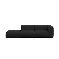 SOFA Ottomane Rechts MIRA-S3 296x89x70 Schwarz Velours - Anthrazit/Schwarz, Holzwerkstoff/Kunststoff (296/70/89cm) - ALTDECOR