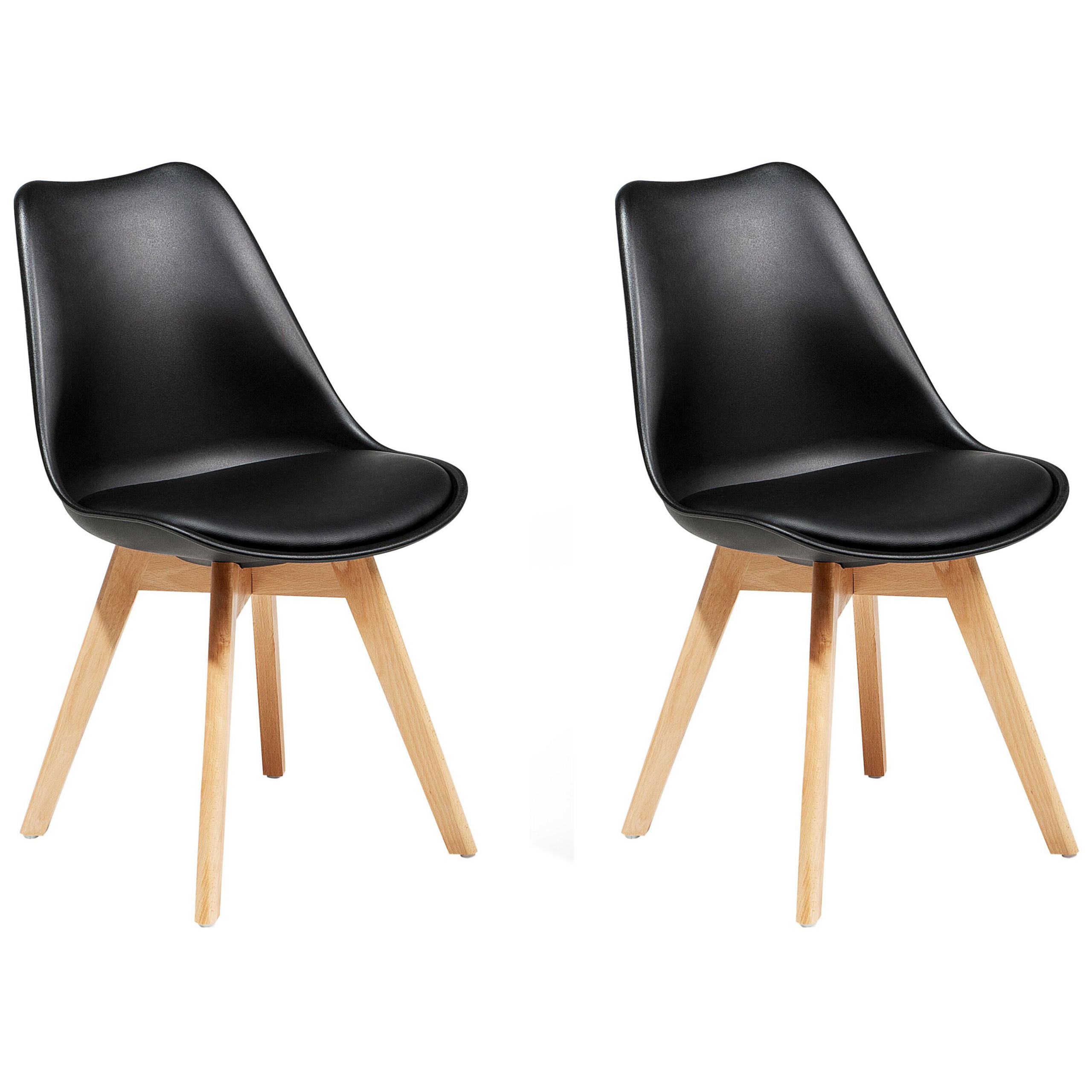 ESSZIMMERSTUHL 2er-Set Kunststoff Schwarz Dakota II - Schwarz, Holz/Kunststoff (47/82/43cm) - Beliani