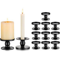 KERZENSTÄNDER 12er Set Metall Schwarz - Schwarz, Metall (10/10/20cm)