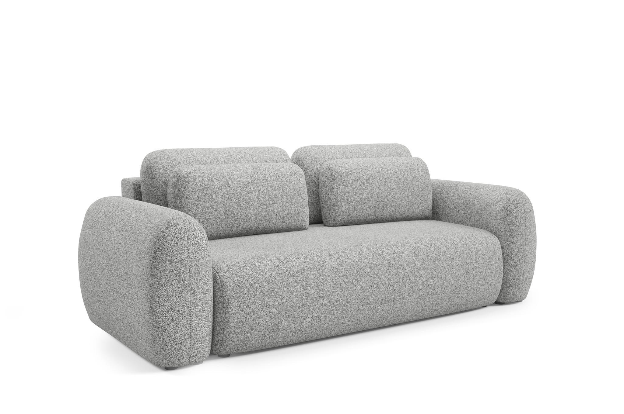 SCHLAFSOFA Gaston - Hellgrau, Holzwerkstoff/Textil (266/95/110cm) - Fun Möbel