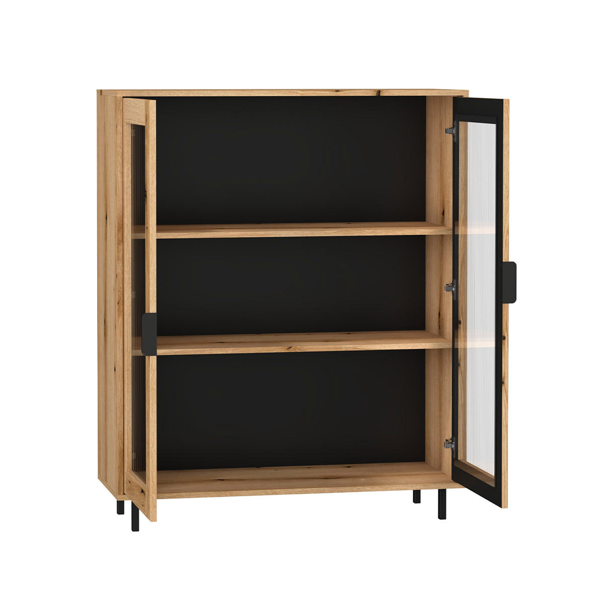 VITRÍNA Soly Dřevo - hnědá, kompozitní dřevo (103.2/126.2/40.3cm) - Petits-meubles