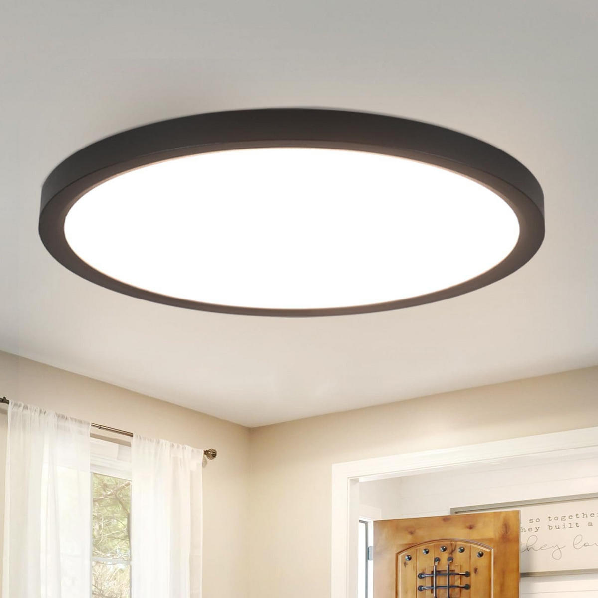 LED-DECKENLEUCHTE Macnab 22/22/2.5cm - Schwarz, Kunststoff (22/22/2.5cm) - Nettlife