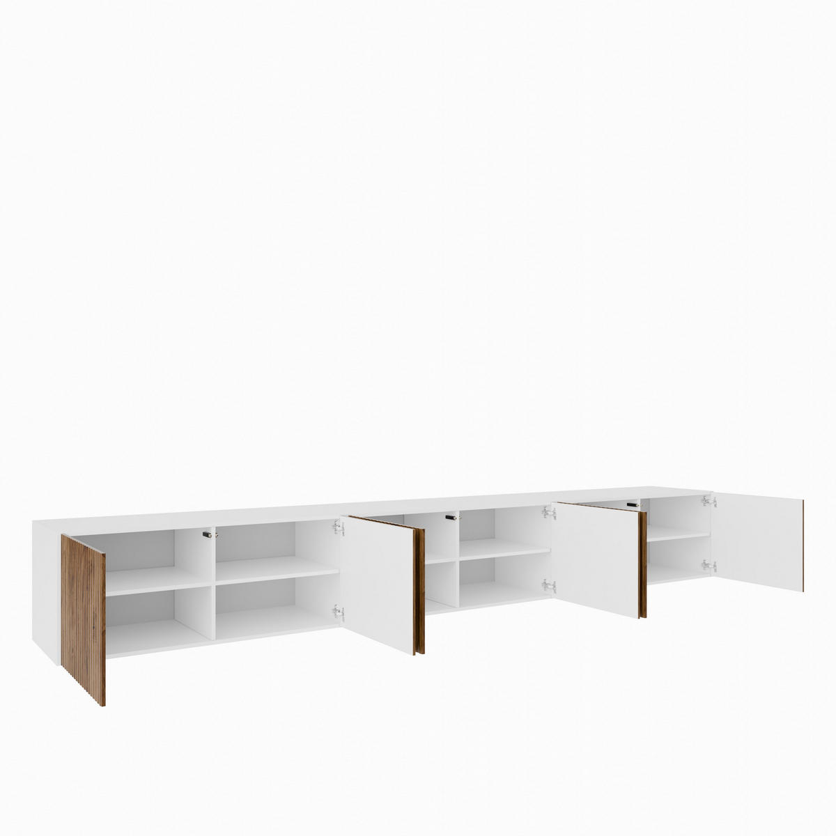 LOWBOARD VAREN 300/41/40 cm, Hängender TV-Schrank Weiß / Eichefarben - Eichefarben/Braun, Holzwerkstoff (300/41/40cm) - MASSENO
