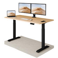 SCHREIBTISCH Elektrisch Höhenverstellbarer HomeOne 160x80cm Schwarz/Eiche mit Memory-Funktion, Anti-Kollisions Technologie - Eichefarben/Schwarz, Holzwerkstoff (80/160/72cm) - Desktronic