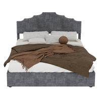 POLSTERBETT 140/200 cm grau aus Stoff und Metall mit Lattenrost - Grau, Textil (140/200cm) - OKWISH