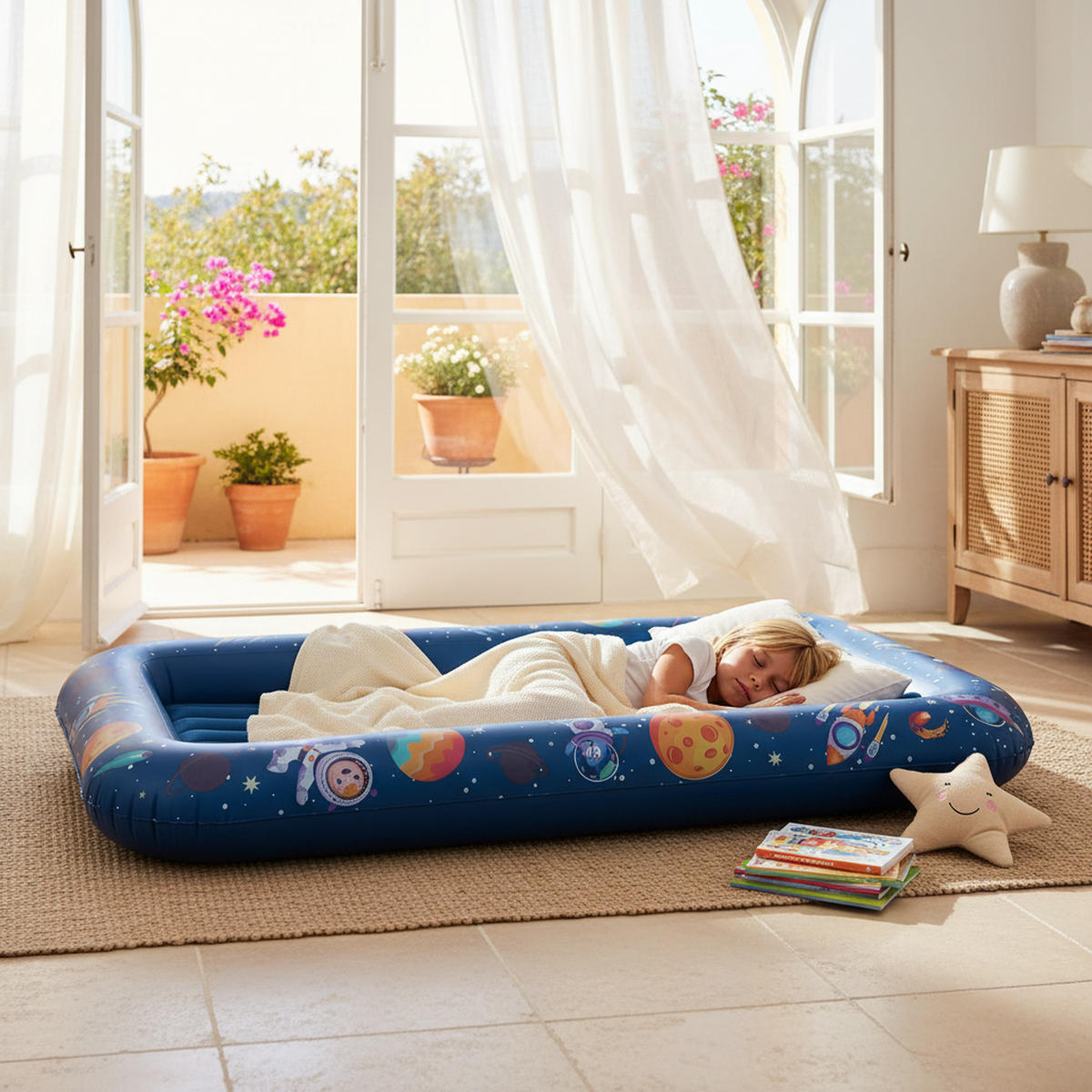 LUFTBETT Kinderluftmatratze aufblasbar DreamAir 152 x 89 x 17,5 cm blau - Blau, Kunststoff (89/152cm) - Avenli