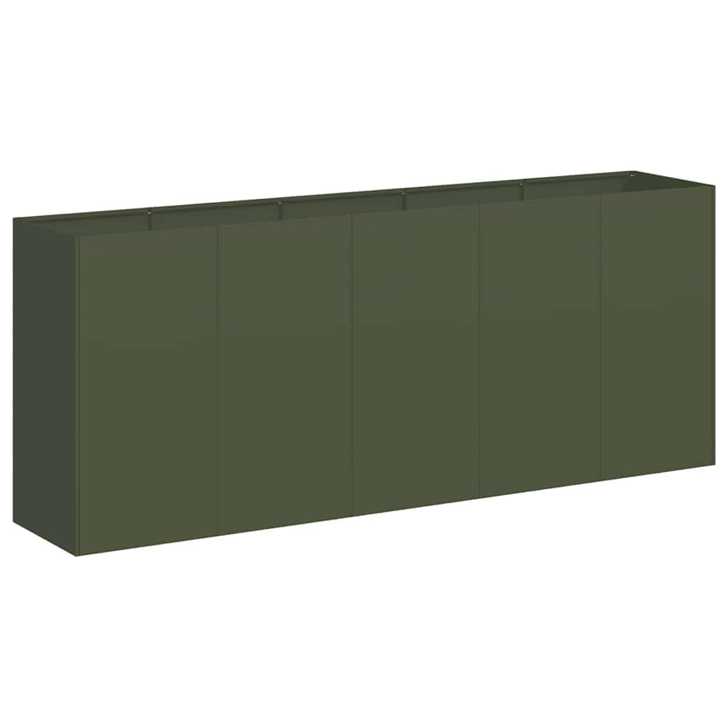 PFLANZKÜBEL Olivgrün 200/40/80 Cm Kaltgewalzter Stahl - Olivgrün, Metall (40/80/200cm) - vidaXL