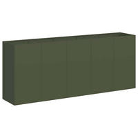 PFLANZKÜBEL Olivgrün 200/40/80 Cm Kaltgewalzter Stahl - Olivgrün, Metall (40/80/200cm) - vidaXL