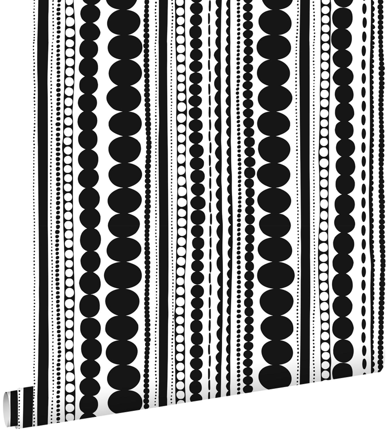 TAPETE Perlen 53 cm x 10.05 m - Schwarz, Papier (53/1000cm) - ESTAhome