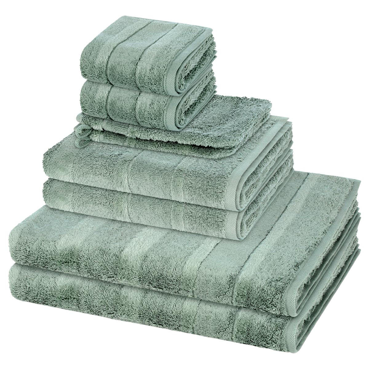 FROTTIERSET Noblesse 8-teilig - Grün, Textil (50/100cm) - Cawoe