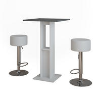 BARTISCH-SET Repose Weiß/Anthrazit 65 x 65 cm mit 2 Barhockern - Anthrazit/Weiß, Holzwerkstoff (65/65/106cm) - Vicco