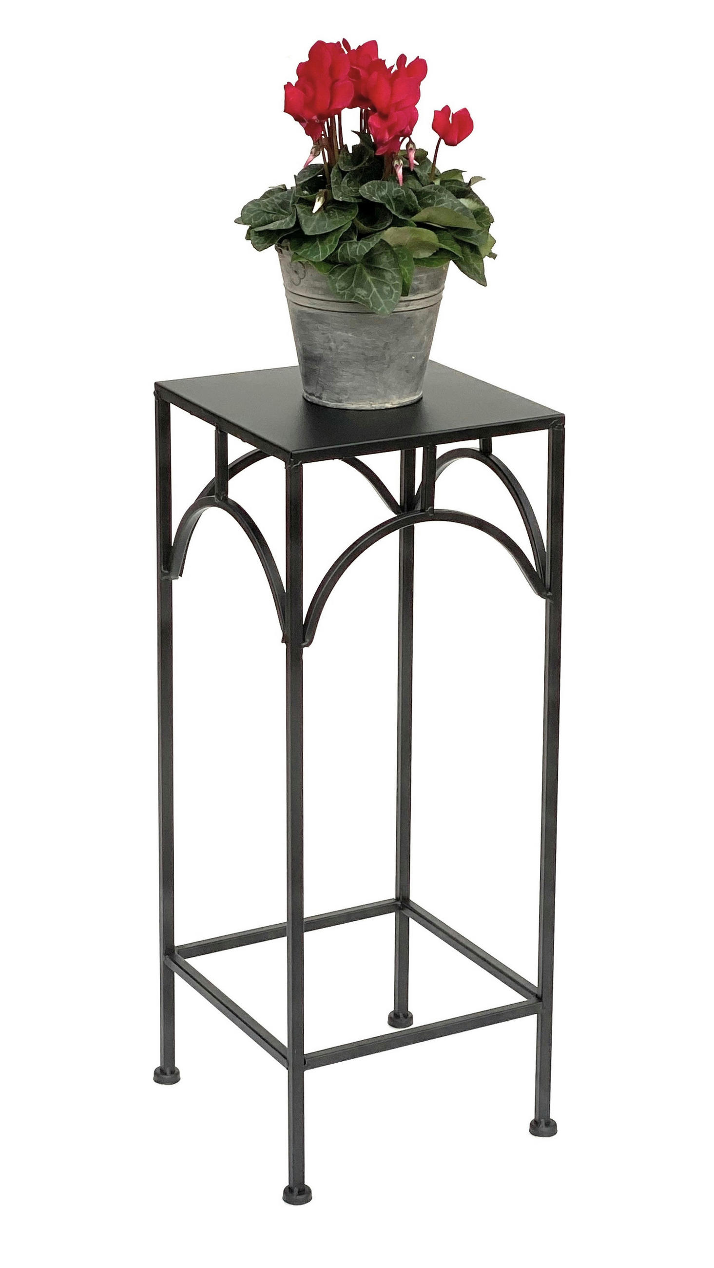 BLUMENHOCKER Eckig Metall Schwarz 60 cm 96132 M - Schwarz, Metall (23/60/23cm) - DanDiBo