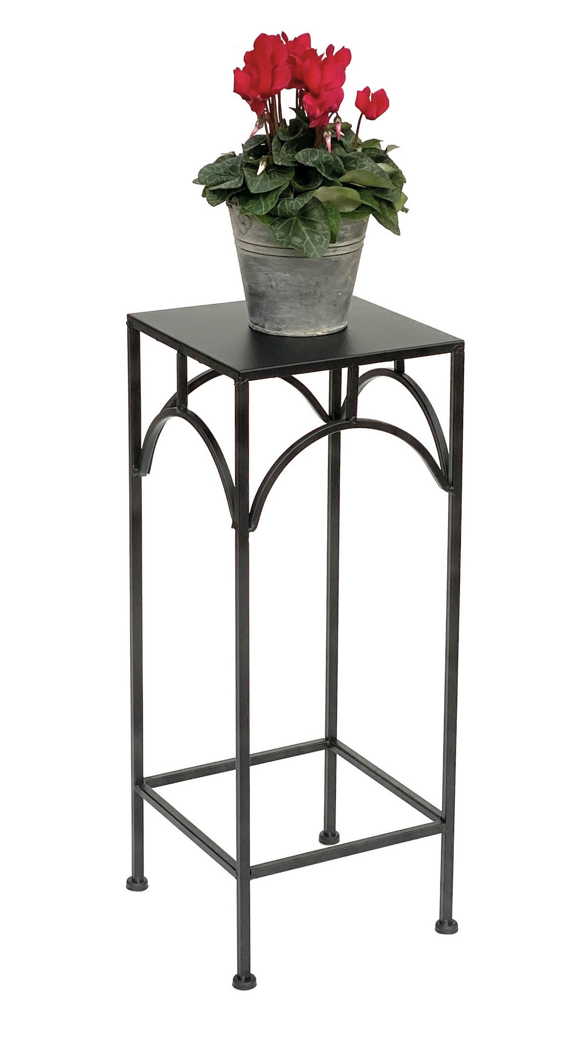 BLUMENHOCKER Eckig Metall Schwarz 60 cm 96132 M - Schwarz, Metall (23/60/23cm) - DanDiBo