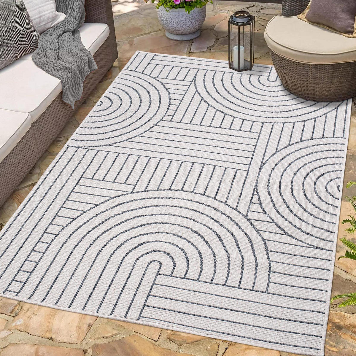 OUTDOOR-TEPPICH DuoRug 5842 Grau 160x230 cm - Grau, Textil (160/230cm) - carpet city