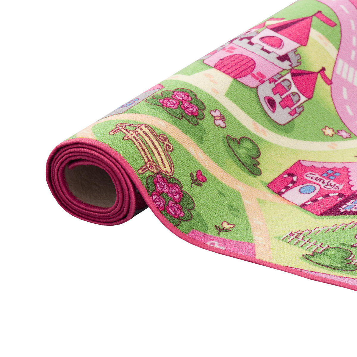 KINDER SPIEL TEPPICH GIRLS VILLAGE - Rosa, Textil (100/100cm) - Snapstyle