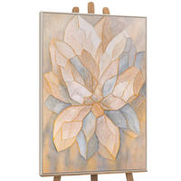 GEMÄLDE Facetten der Blütenblätter Schattenfugenrahmen Beige 120x80 cm - Beige, Holz (120/80cm) - YS-art gallery