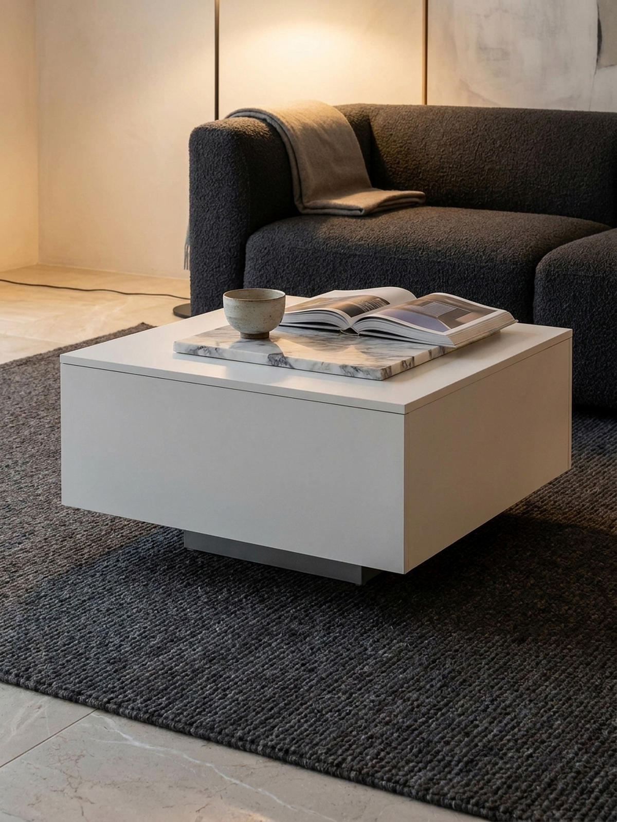 COUCHTISCH aus Holz, Puristisches Design - Weiß, Holz (60/60/35cm) - KADIMA DESIGN