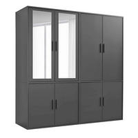 KLEIDERSCHRANK mit Spiegel Der Grenzenlose - Anthrazit, Holzwerkstoff (180/187/58cm) - Mokebo
