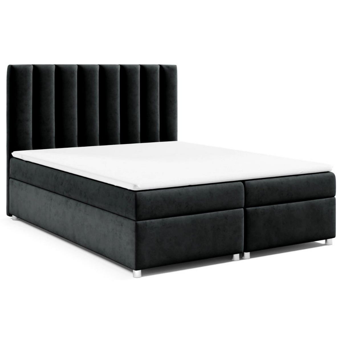 BOXBETT Trinity K-10 Bonellfederkern inkl. Topper - Schwarz, Holz/Holzwerkstoff (200/200cm) - Best For Home