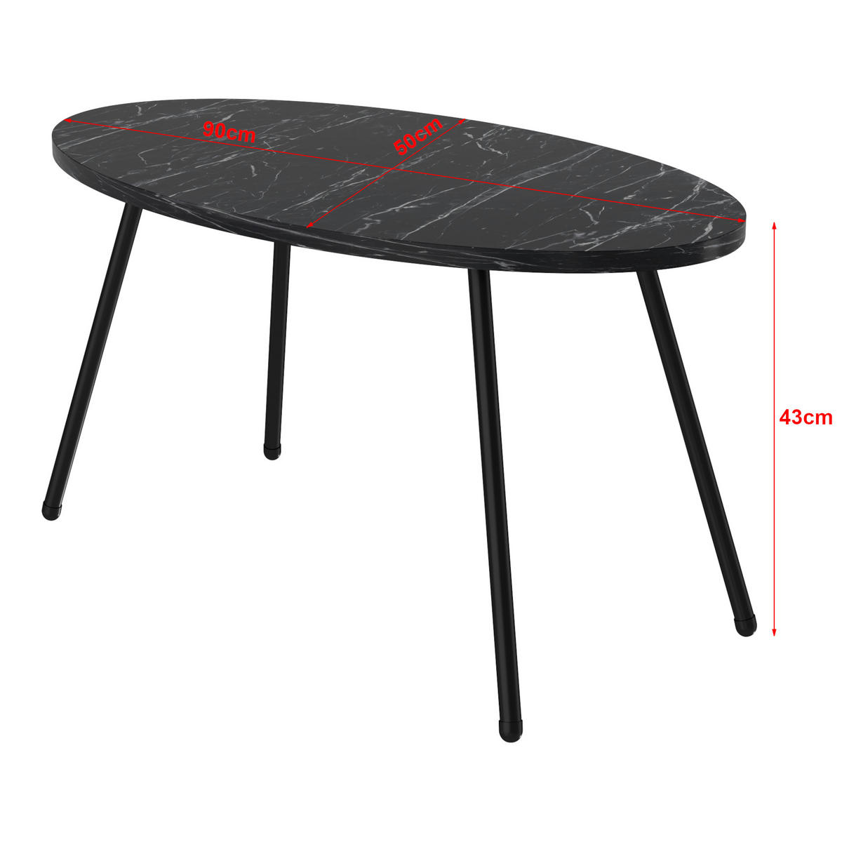 KONFERENČNÍ STOLEK Skærbæk 90/50/43 cm - černá, dřevo (50/90/43cm) - [en.casa]