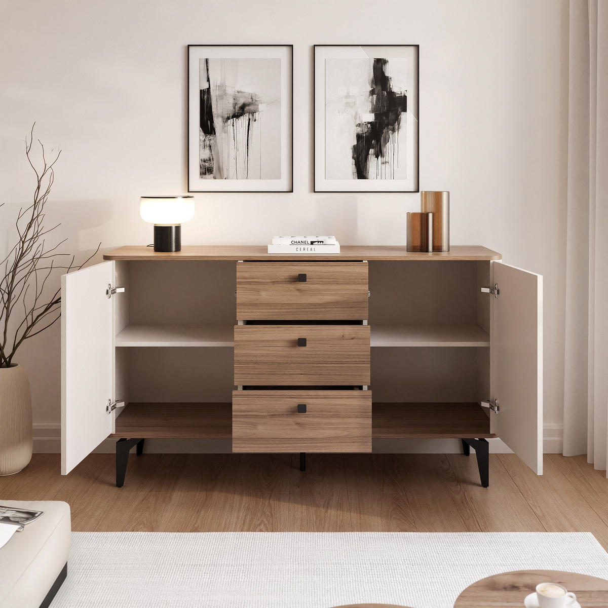 KOMMODE BELLAGIO - Kaschmir, Holzwerkstoff (140.1/140.1/40.2cm) - Idohome