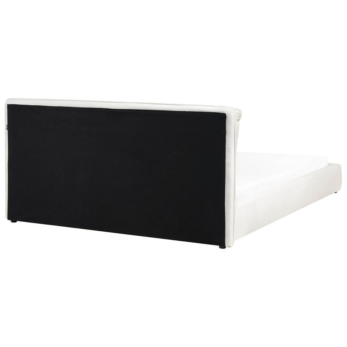 BETT mit Lattenrost 180/200 cm Cremeweiß Bajonna - Schwarz/Weiß, Textil (180/200cm) - Beliani