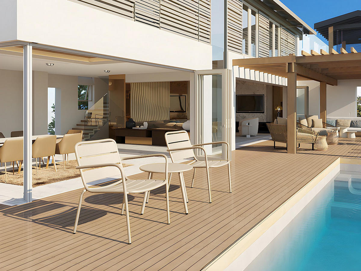 GARTENSITZGRUPPE im Set - 2 -Sitzer - Stahl - beige - MIRMANDE - Beige, Metall - Vente-Unique