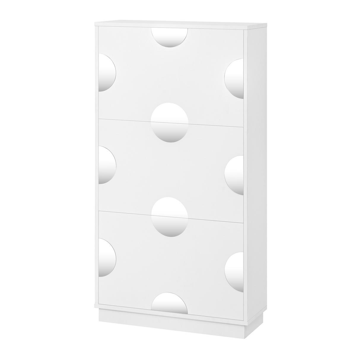 SCHUHSCHRANK Weiß 63/24/120 cm - Weiß, Holzwerkstoff (63/120/24cm) - PANGIVO