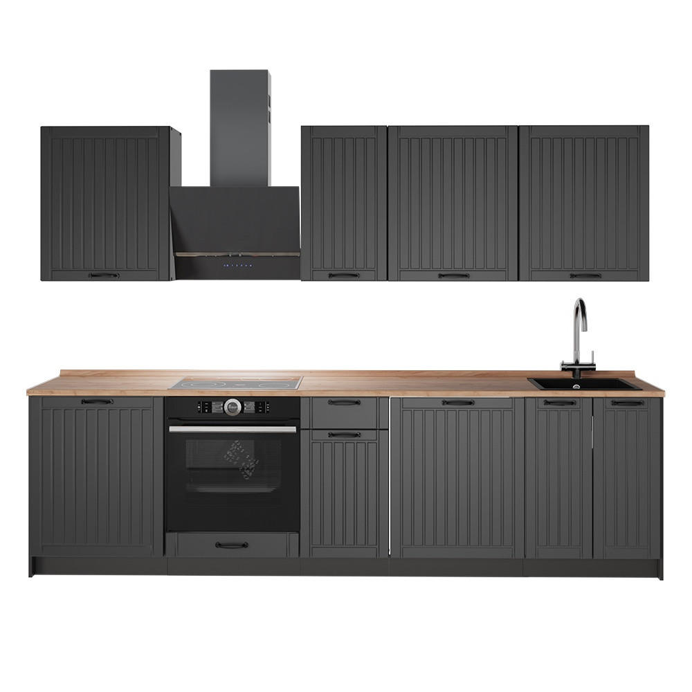 KÖK Fame-Line, Mörkgrå/antracit, 280 cm, AP Oak - Mörkgrå/Antracit, Träbaserade material (280/206.8/60cm) - Vicco
