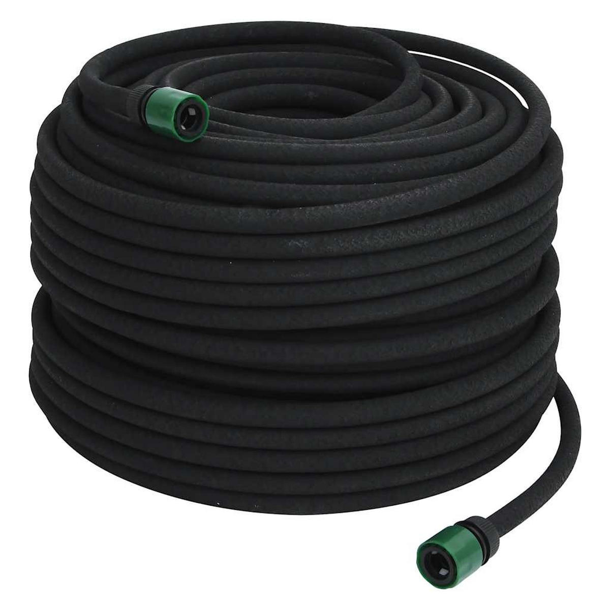 TROPFSCHLAUCH Schwarz 0.6" 100 M Gummi - Schwarz, Kunststoff (10000cm) - vidaXL