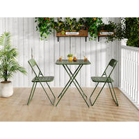 BISTROSET 3 teilig klappbar Metall grün - Grün, Metall - LEBENLANG