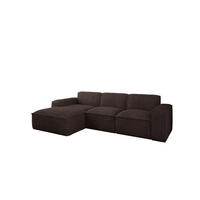 ECKSOFA L-Form Siena Stoff Velo Braun Links - Braun, Holz/Kunststoff (165/266cm) - Kaiser Möbel