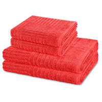 FROTTIERSET Carre 4-teilig - Rot, Textil (50/100cm) - Ross