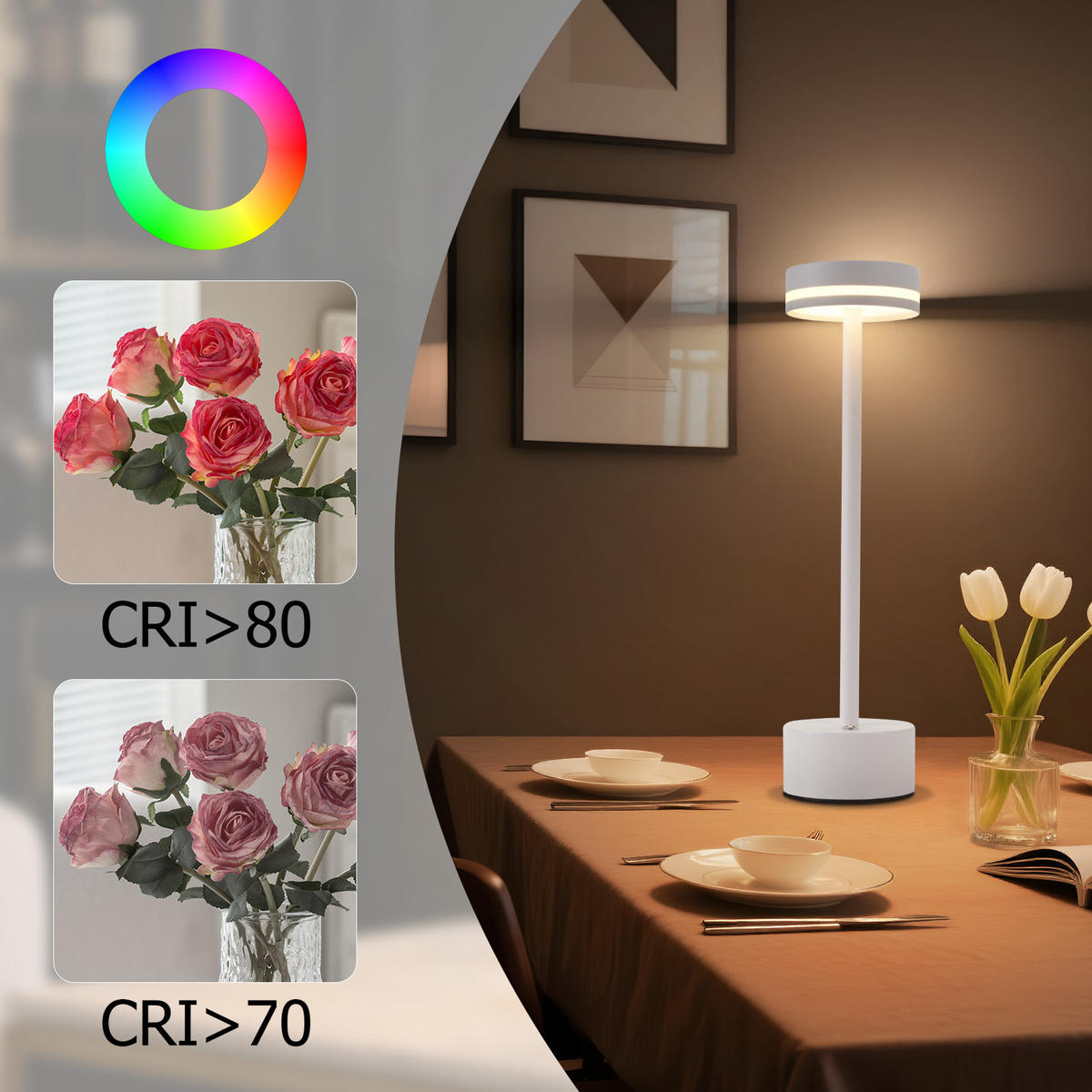 TISCHLEUCHTE Leuchtmann 8/31.5/8 cm - Weiß, Metall (8/8/31.5cm) - ZMH