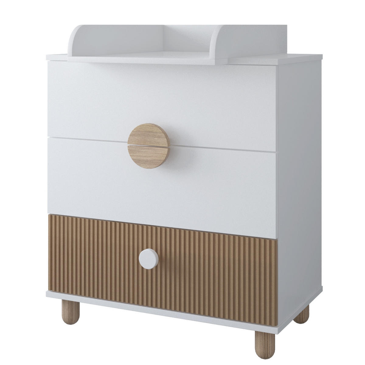 WICKELTISCHE Bebella - Weiß, Naturmaterialien (48/90/80cm) - kiki design