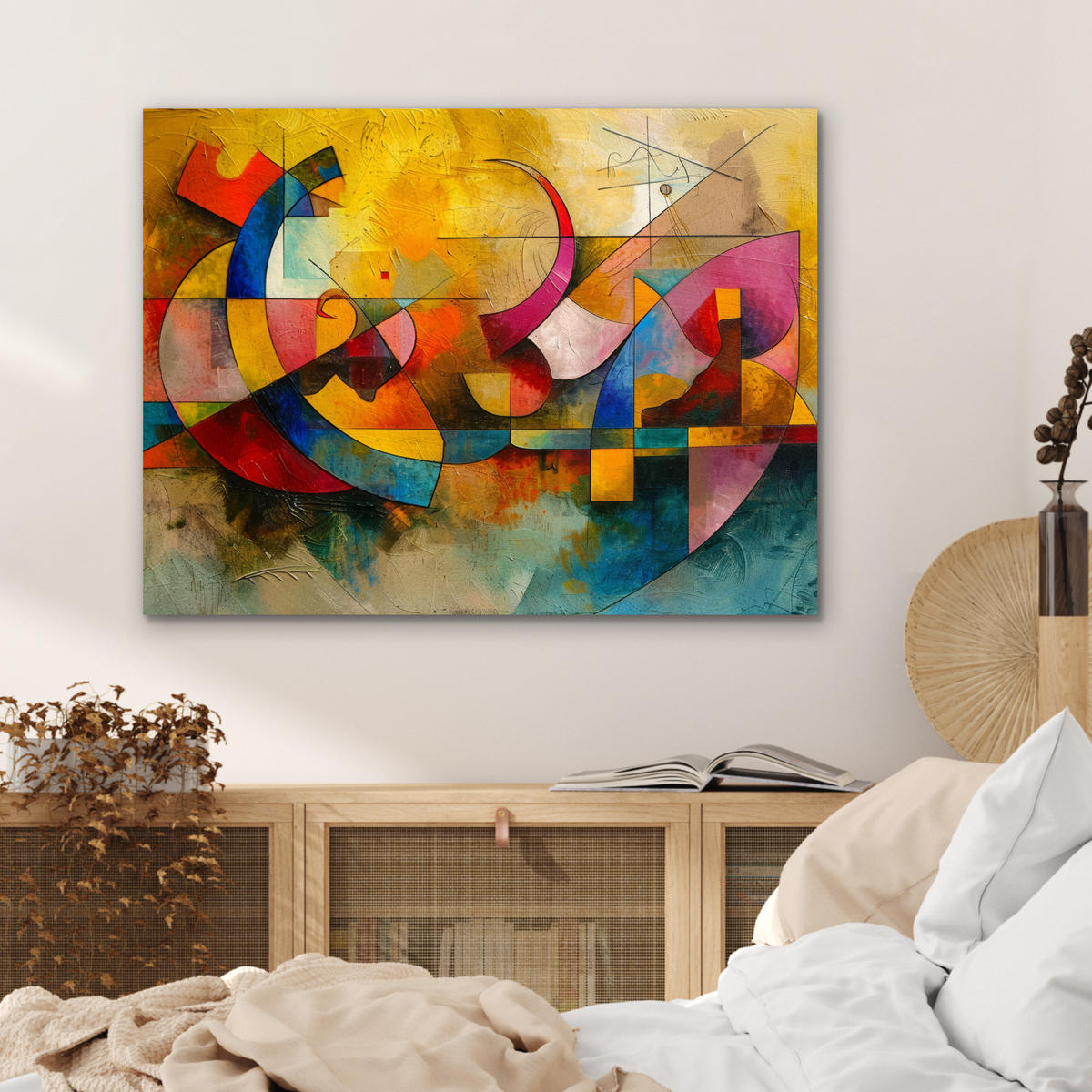 KOVOVÝ OBRAZ Umenie - abstraktné - moderné 80x60 cm - žltá, kov (80/60cm) - MuchoWow