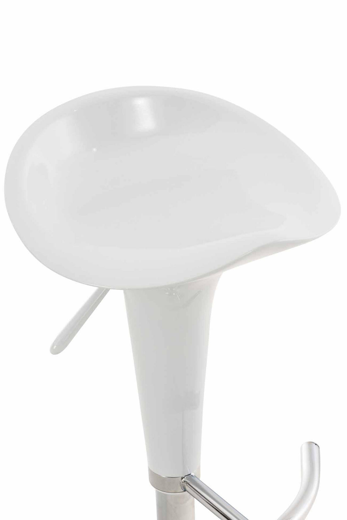 BARHOCKER Kunststoff Weiß - Chromfarben/Weiß, Kunststoff/Metall (37/87/37cm) - CLP