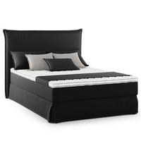 BOXSPRINGBETT mit Husse - Schwarz, Textil (140/200cm) - home24