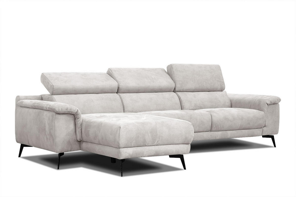 ECKSOFA FIERO 4-Sitzer, ecru - Ecru/Schwarz, Holzwerkstoff/Textil (158/269cm) - Courtois Laville