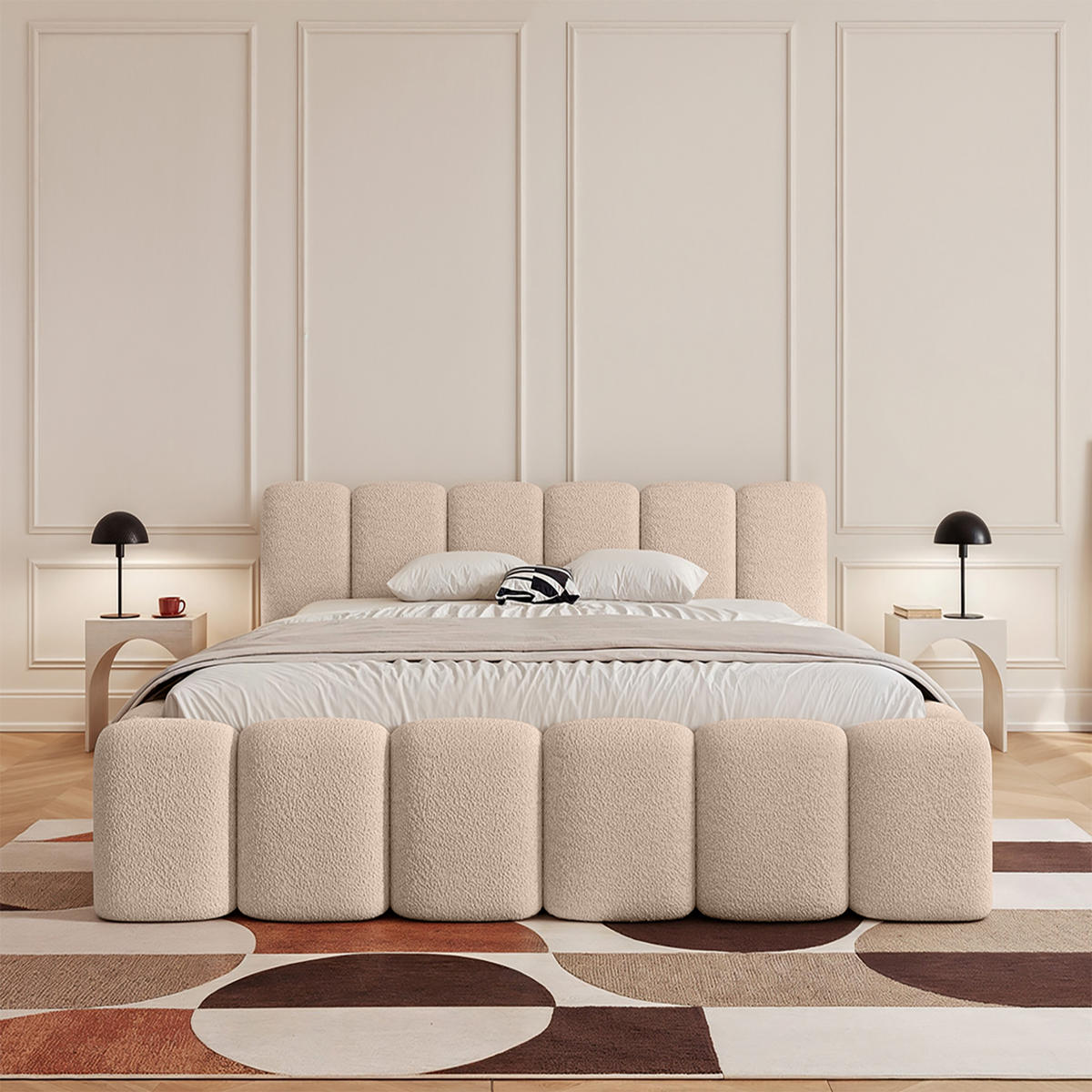 POLSTERBETT MACAPA 200x200 cm, Beige - Beige, Textil (200/200cm) - Fedve