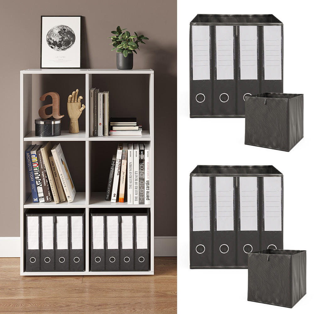 FALTBOX 30 x 30 Schwarz 30 x 30 cm 2er Set - Schwarz, Wellpappe (30/30cm) - Vicco