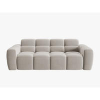 SOFA Lisa aus Samt leichtes beige 3 Sitzplätze - Creme, Textil (101/77/216cm) - Micadoni