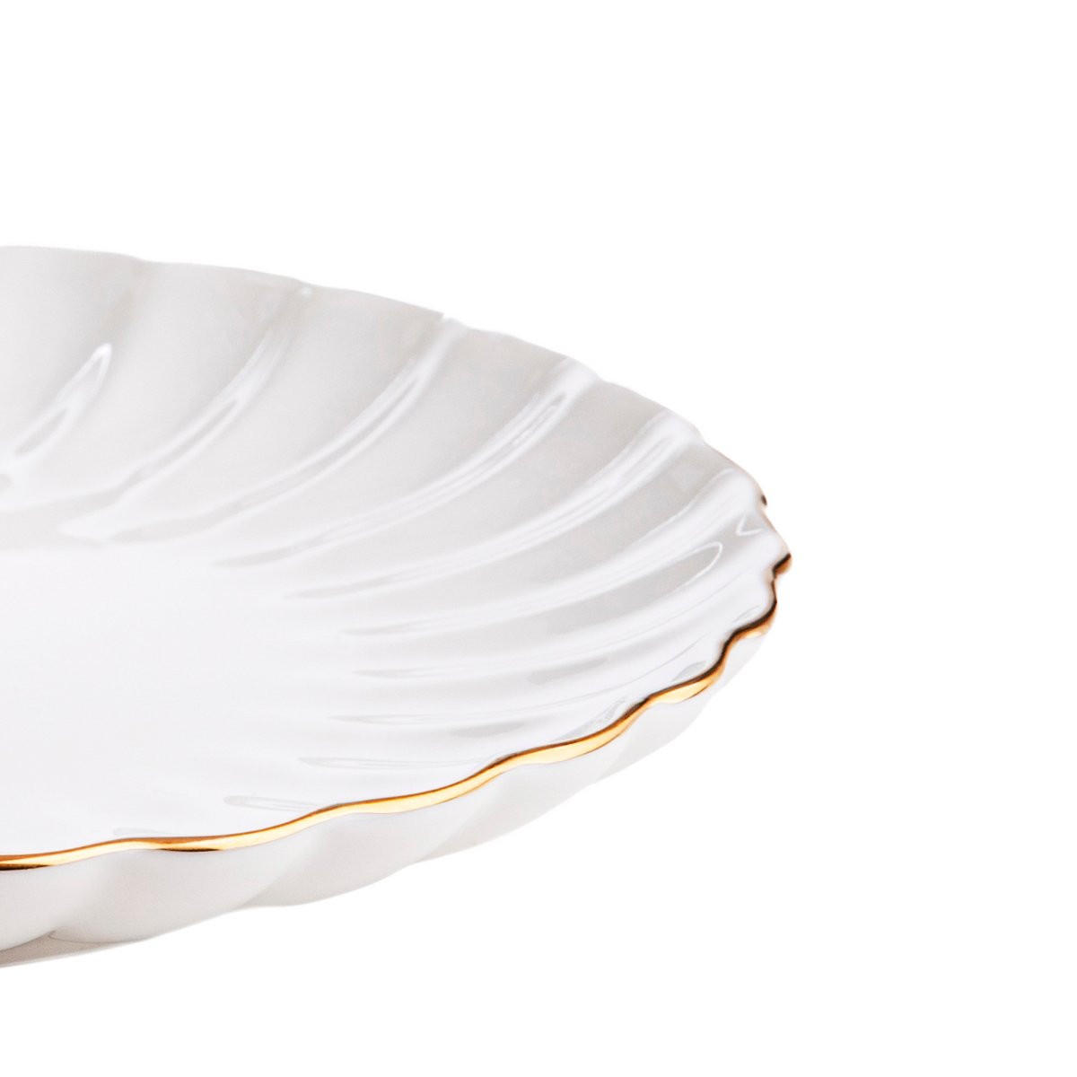 ESSTELLER Melida mit Goldrand 27 cm 6er-Set - Weiß, Keramik (27/27/1cm) - Homla